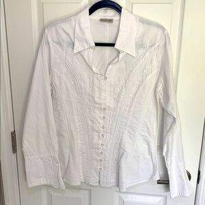 Caamano white cotton blouse made in Peru 100% cotton